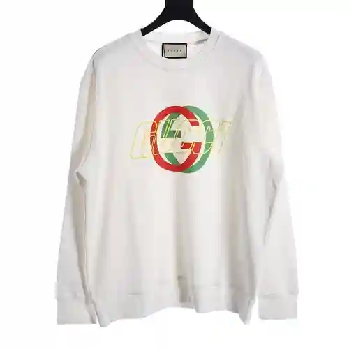 GU*CCI sudadera con cuello redondo y estampado de doble G grande