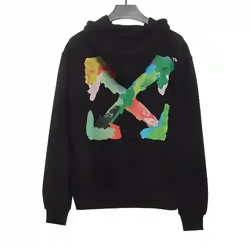 Sudadera con capucha y flecha con tinta de graffiti ecológica OW