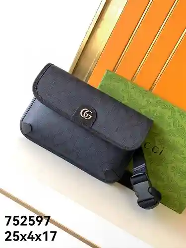 GUCC Riñonera especial para hombre hecha de piel de vaca original importada Bolsa de regalo con entr