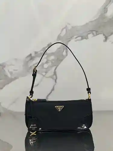 Bolso de hombro PRA@DA Hecho de cuero original importado de primera calidad Versión réplica de alta 