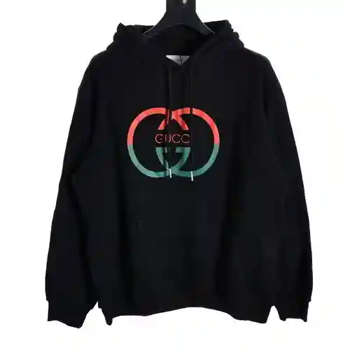 GU*CCI sudadera con capucha con estampado de doble G grande