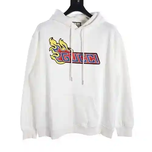 GU*CCI sudadera con capucha y estampado de llamas