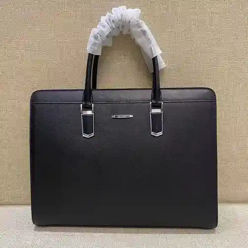 Maletín PR@ADA para hombre, fabricado en cuero original importado de primera calidad, versión réplic