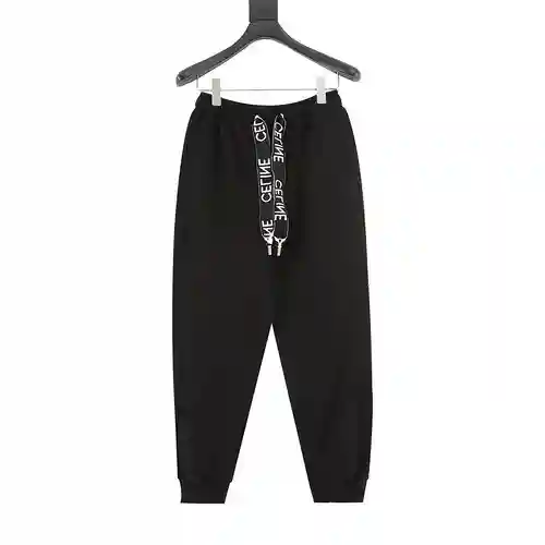 Pantalones deportivos informales con logo de letra y correas CE