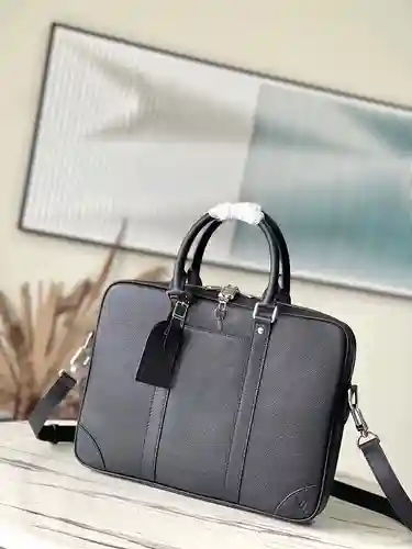 Maletín para hombre LL, fabricado en cuero original importado de primera calidad, versión réplica de