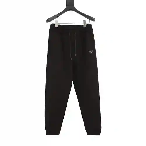 Pra*da/Prada pantalones con logo triangular de metal y leggings de terciopelo