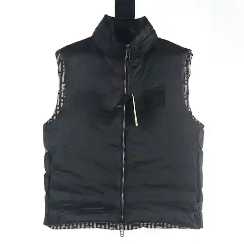 FEN*DI Fendi FD 23FW Chaleco de plumas reversible FF blanco y negro