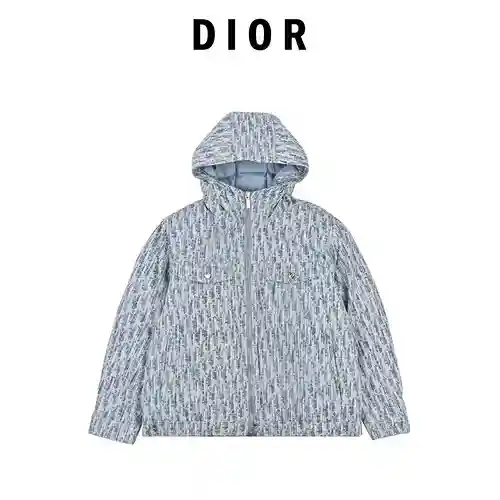 Chaqueta acolchada con capucha y logo CD Dior estampado