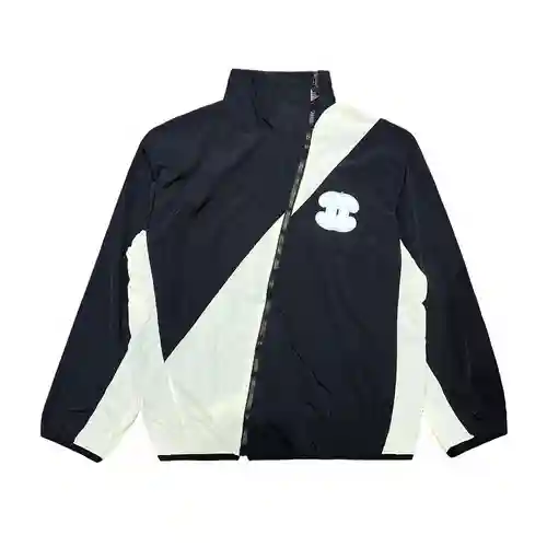 Cha*nel/Chanel Double C chaqueta con parche de toalla cortavientos chaqueta con cremallera empalmada