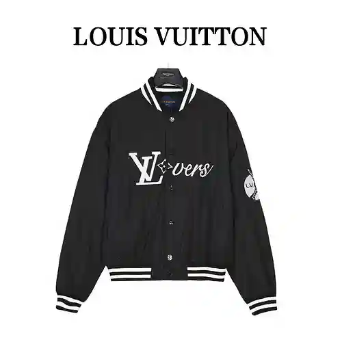 LV/Louis Vuitton 23Fw Fei Dong chaqueta de algodón con logo limitado de béisbol con diamantes calien