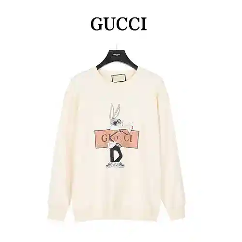 Gu*cci/Gucci 23Fw Sudadera con cuello redondo y estampado limitado Year of the Rabbit