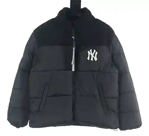MLB 23FW NY chaqueta de algodón con empalme de cordero