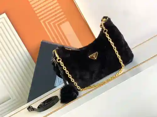 Bolso de axila de piel PRA@DA Hecho de cuero original importado de primera calidad Versión réplica d