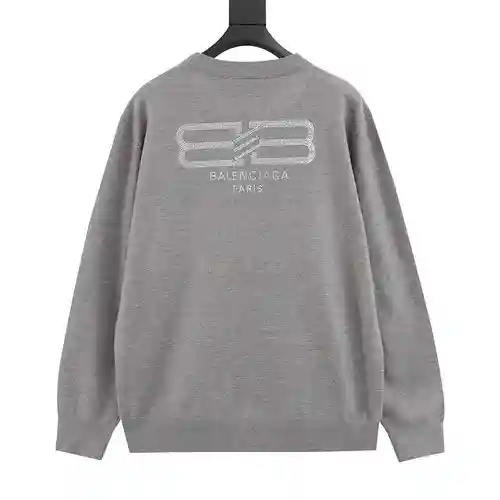 Blcg 23Fw suéter con cuello redondo y logo de strass en la parte posterior