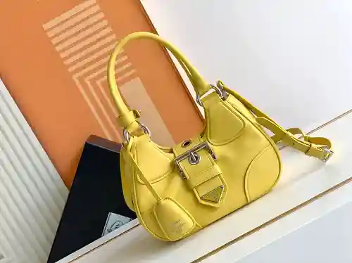 Bolso para axilas PRA@DA Hecho de cuero original importado de primera calidad Versión réplica de alt