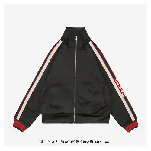 G Home 19Fw chaqueta de manga larga con cinta y logo en el borde rojo