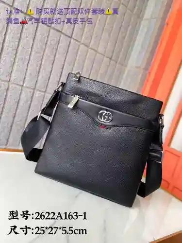 Bolso bandolera GUCC para hombre, elaborado en piel vacuna original importada, alta calidad, entrega