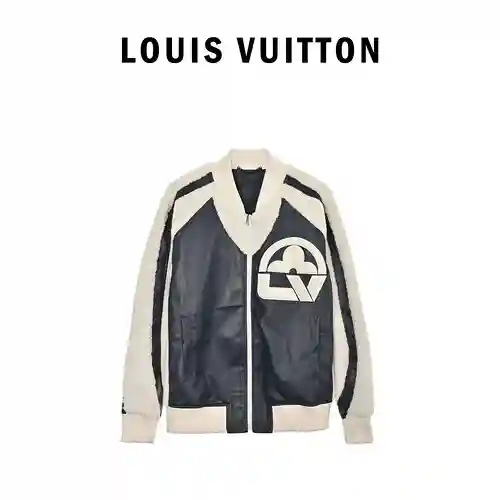 Chaqueta béisbol LV Louis Vuitton 23FW de piel y lana de cordero