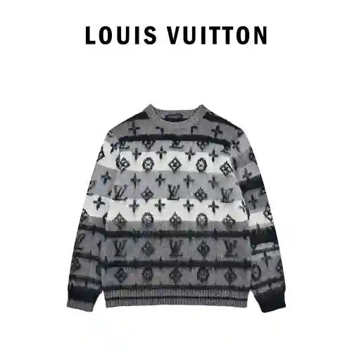 Jersey LV Louis Vuitton 23FW íntegramente de lana mohair con cuello redondo