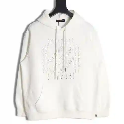 Sudadera con capucha cuadrada con estampado de rombos LV Louis Vuitton 23FW