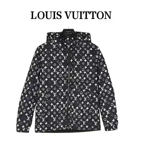 Abrigo de algodón con capucha y presbicia estampado integral LV/Louis Vuitton
