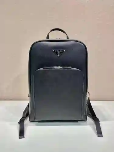 PRA@DA Mochila para Hombre Hecha de Cuero Original Premium Importado Versión Réplica de Alta Gama En