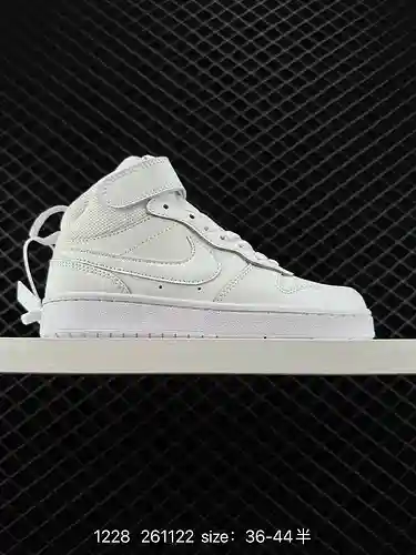Las zapatillas deportivas casuales de cuero retro Nike Court Borough Mid 2 "Negro/Blanco" 