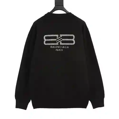 Blcg 23Fw suéter con cuello redondo y logo de strass en la parte posterior