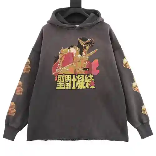 SAINT*MICHAEL 23FW Sudadera con capucha y estampado condensado de Saint Seiya