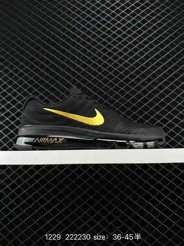 Nike Air Max 27" Negro/Blanco" Malla jacquard de cuerpo entero con colchón de aire, calzad