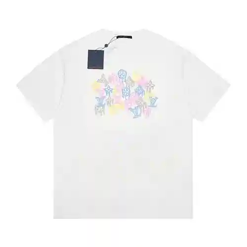 LV/Louis Vuitton 24ss pintura LOGO espuma mangas cortas