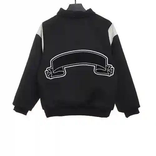 ASK chaqueta de béisbol con patchwork bordado y desplazamiento