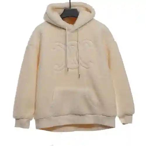Sudadera con capucha y logo CE/Selena de lana de cordero