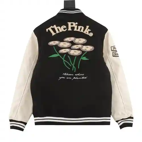 Chaqueta acolchada de béisbol con bordado floral de Human Made