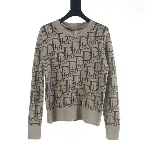 Dior CD 23FW Jersey con cuello redondo en jacquard con estampado integral
