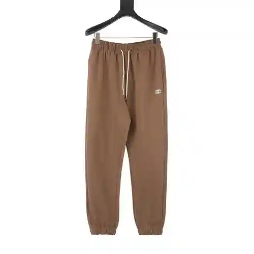 Pantalones deportivos informales estilo pareja con logo bordado blanco CE