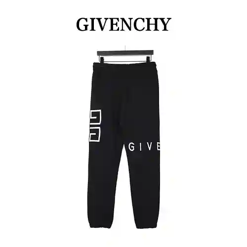 GVC/Givenchy 22ss pantalones deportivos con logo de cuatro cuadrados bordados