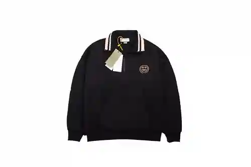 Sudadera con cremallera gruesa Gu*cci 24ss y manga con logo bordado