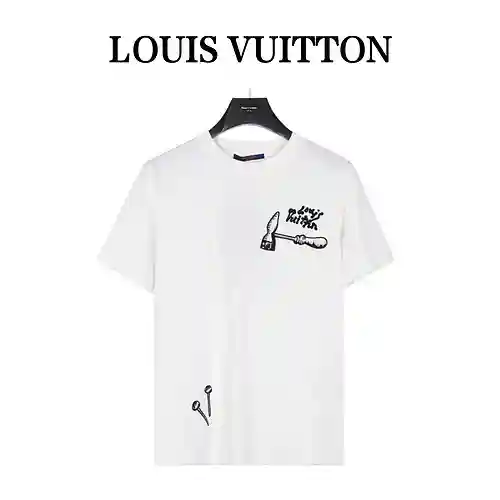 Camiseta de manga corta bordada con herramienta de martillo LV/Louis Vuitton 23ss