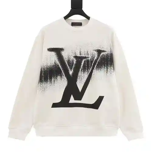 Sudadera con cuello redondo y estampado degradado de logo 1V
