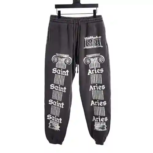 SAINT*MICHAEL 23FW pantalones estampados con estampado croissant palace