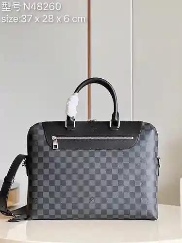 Maletín para hombre LL, fabricado en cuero original importado de primera calidad, versión réplica de