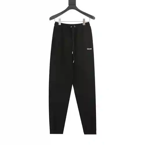 Pantalones deportivos con cordón de algodón de rizo con logo bordado CE