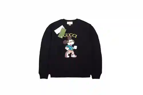 Gu*cci 23Fw Sudadera con cuello redondo y estampado de letras Mickey