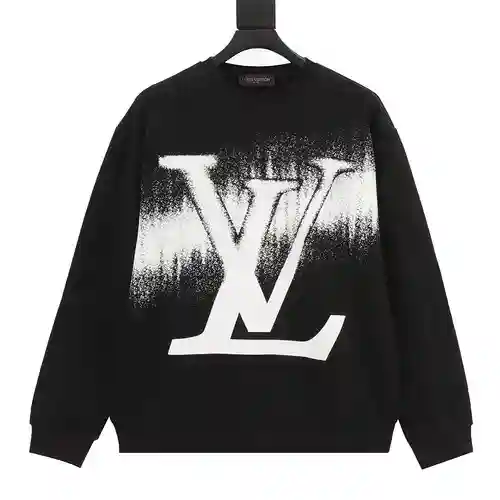 Sudadera con cuello redondo y estampado degradado de logo 1V