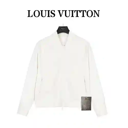 Chaqueta reversible con cinturón LV/Louis Vuitton 23Fw de piel y nailon