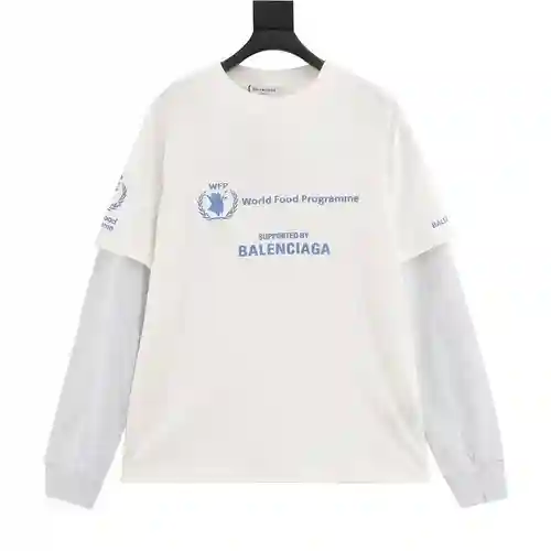 Blcg 22FW Grain Plan Impreso Falso Manga Larga De Dos Piezas