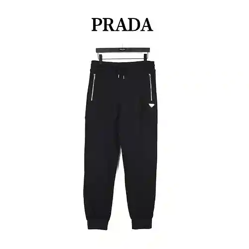 Pra*da/Prada 23Fw pantalones casual triangulares con bolsillo