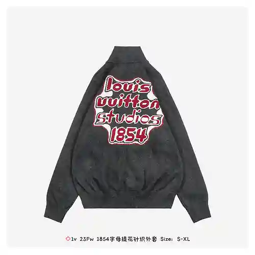 ◇Chaqueta de punto jacquard con letras 1v 23Fw 1854