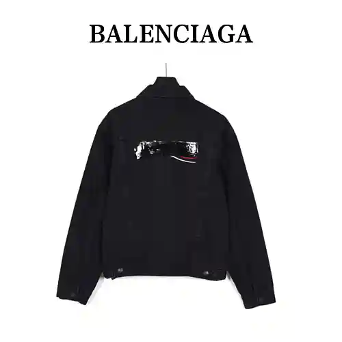 BLCG/Balenciaga chaqueta vaquera bordada cola laminada 23ss